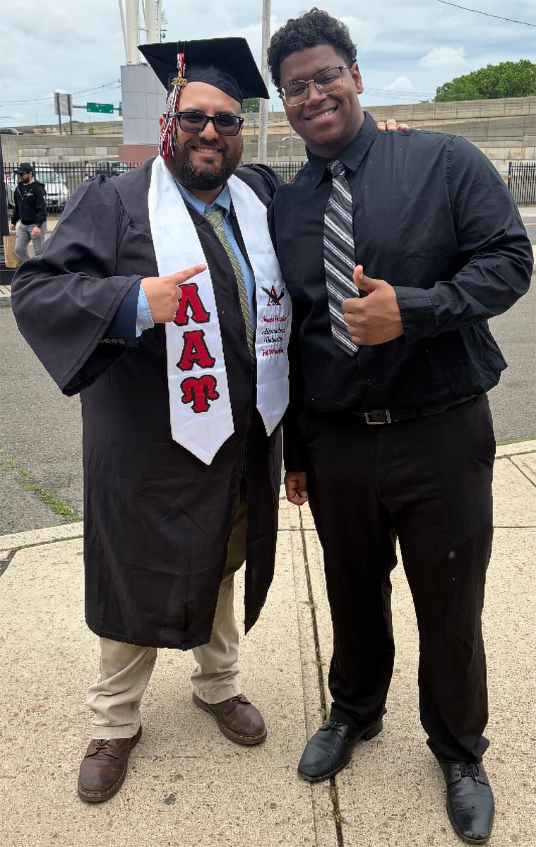 MSI cohort member Ezequiel M. with MSI Success Coach Alexandros Valiantis