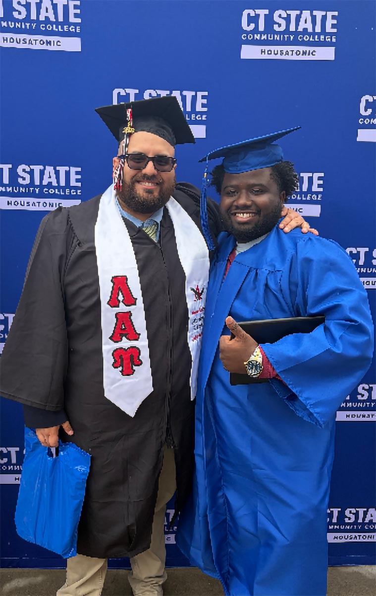 MSI cohort member Cheikh T. with MSI Success Coach Alexandros Valiantis